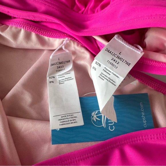 CUPSHE Bikini Set Two Piece Swimsuit V Neck Triangle Top Wide Straps Cross Back - Picture 10 of 10